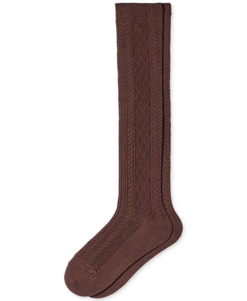 Cable-Knit Knee High Socks