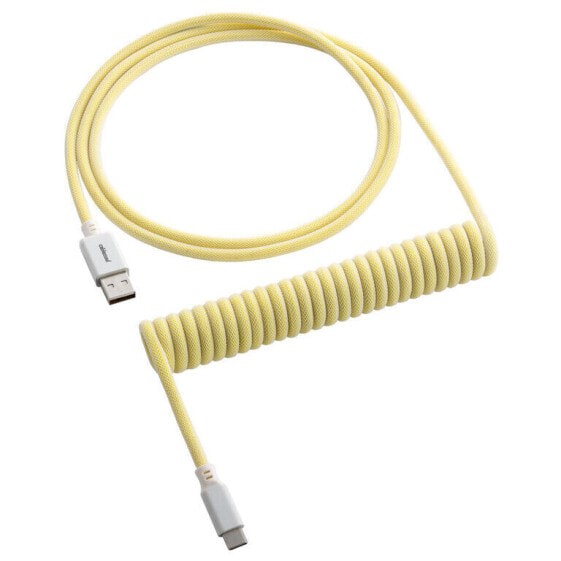 CableMod Classic Coiled Keyboard Cable USB-C zu USB Typ A, Lemon Ice - 150cm