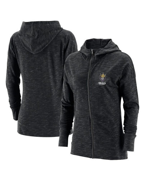 Women's Black San Diego Seals Primary Logo Full-Zip Hoodie