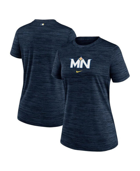 Men's and Women's Navy Minnesota Twins 2024 City Connect Authentic Collection Velocity Performance T-Shirt