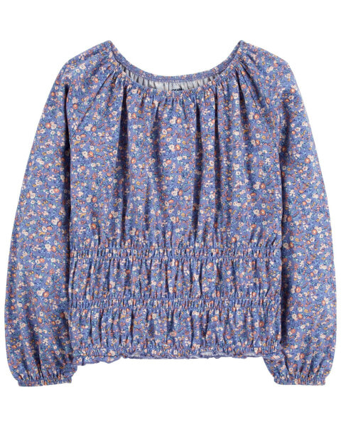 Kid Floral Print Smocked Top 4