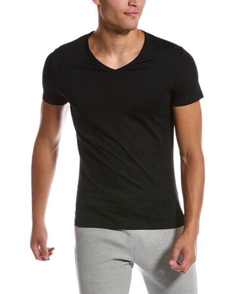 Футболка Hom V-Neck черного цвета для мужчин