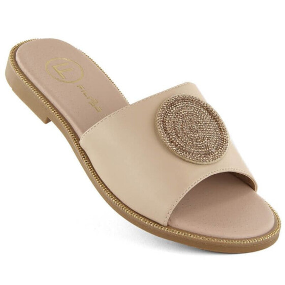 Filippo W PAW543 beige flip-flops with zircons