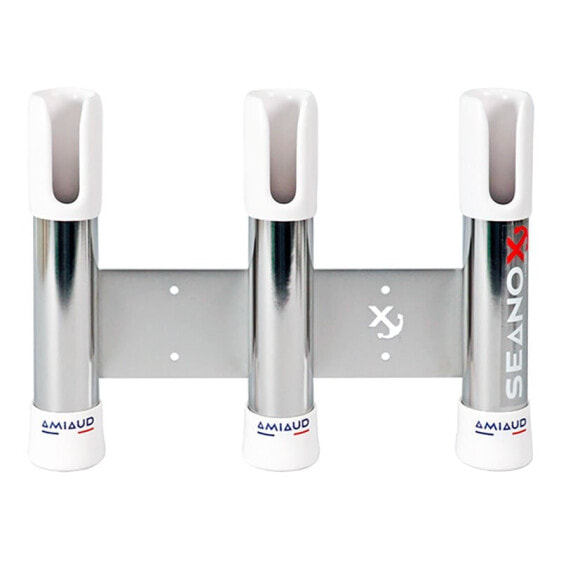 Держатель для удочек SEANOX 3 Rods Stainless Steel с белой резиновой прокладкой