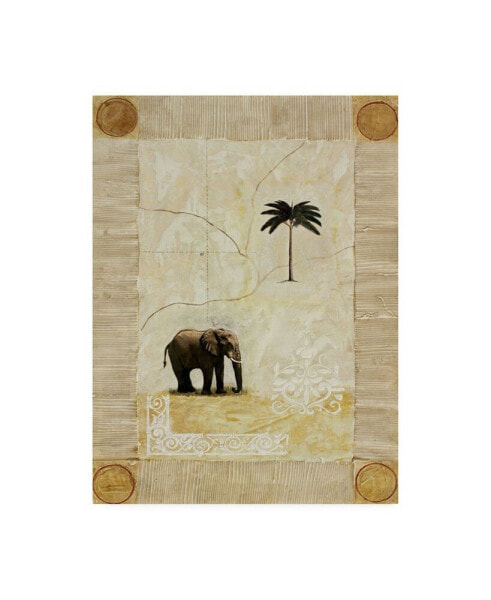 Pablo Esteban Elephant Under Beige Paper 1 Canvas Art - 19.5" x 26"