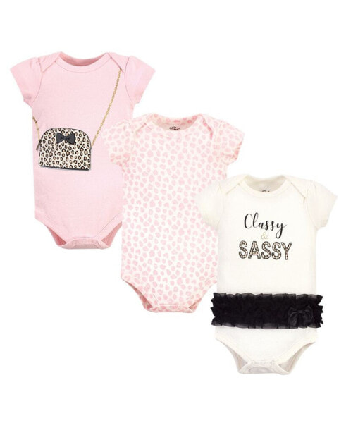 Baby Girls Treasure Baby Cotton Bodysuits 3pk, Classy and Sassy