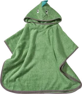 Badeponcho mit 3D-Dino-Applikation, grün, 1 St