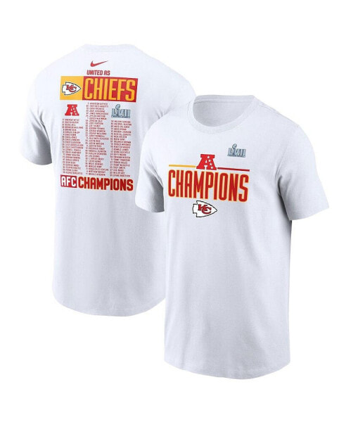 Men's White Kansas City Chiefs 2022 AFC Champions Roster T-shirt