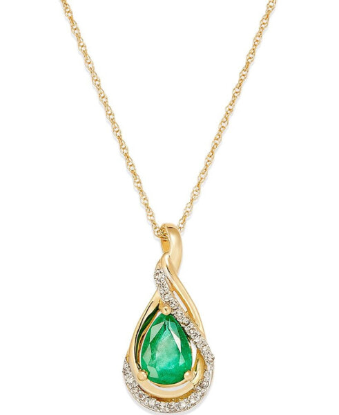 Macy's sapphire (9/10 ct. t.w.) and Diamond Accent Pendant 18" Necklace in 14k White Gold (Also Available in Emerald)