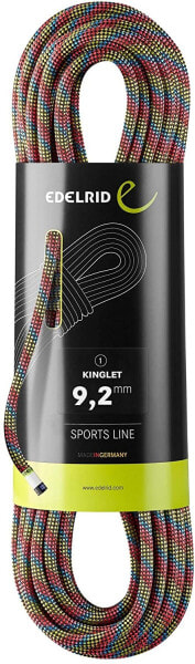 EDELRID Kinglet 9.2 mm 60 m Striped Colourful Climbing Rope, Size 60 m, Colour Night