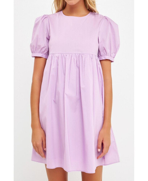 Women's Puff Sleeve Babydoll Dress