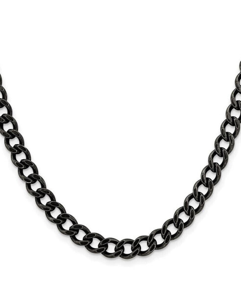 Chisel stainless Steel Antiqued 6.7mm Curb Chain Necklace