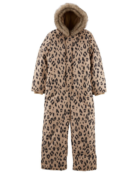 Kid Leopard Fleece-Lined Snowsuit 5