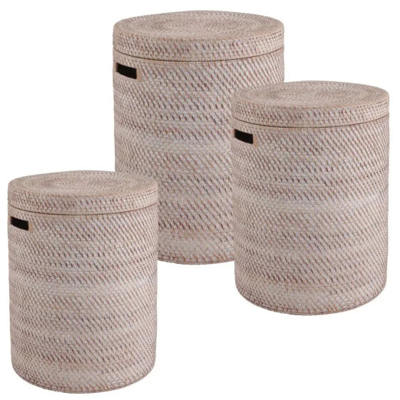 Wäschekorb aus Rattan (3er-Pack)