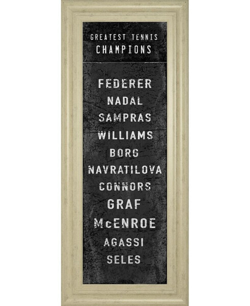 The Greatest Tennis Champions by The Vintage-Inspired Collection Framed Print Wall Art, 18" x 42"
