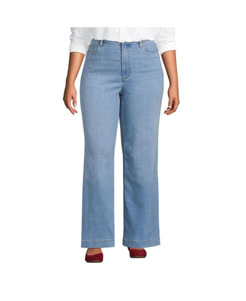 Plus Size Recover High Rise Wide Leg Blue Jeans