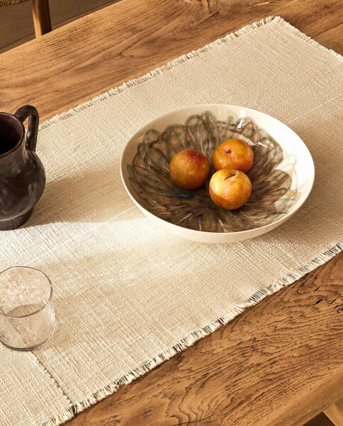 Frayed table runner