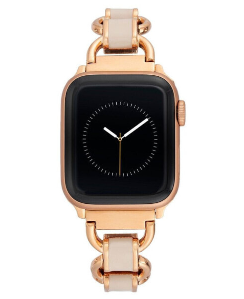 Ремешок для часов Anne Klein женский Розовое золото и розовый эмаль Цепочка Совместима с Apple Watch 38/40/41 мм