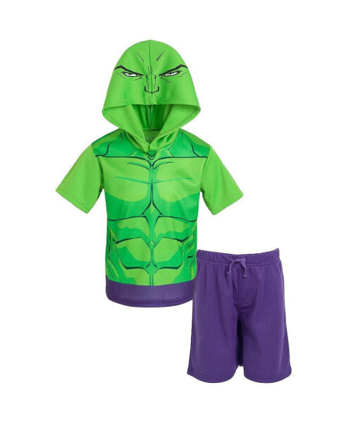 Boys Avengers Hulk Athletic T-Shirt and Mesh Shorts Outfit Set