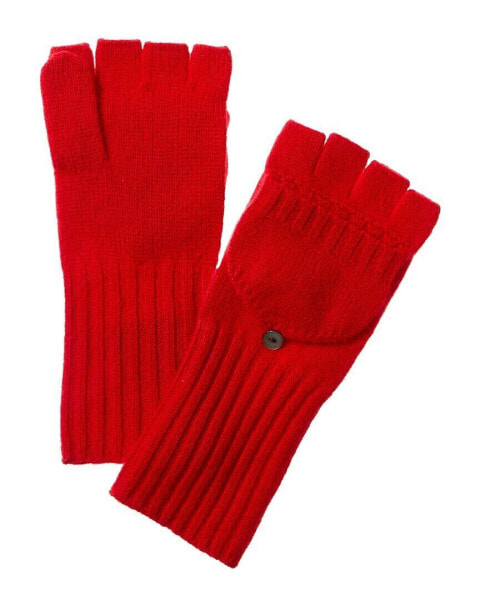 Amicale Cashmere Knit Pop Top Cashmere Gloves Women's Red