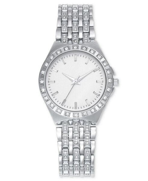 Часы INC International Concepts Crystal Silver Tone Watch 33mm