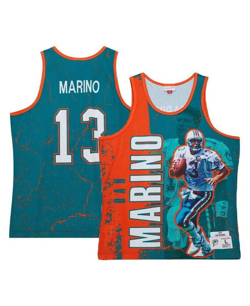 Men's Dan Marino Aqua Miami Dolphins 1990 Player Burst Tank Top