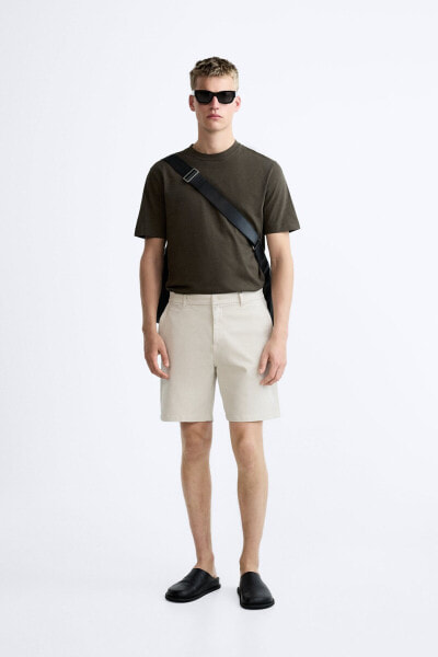 Textured chino bermuda shorts