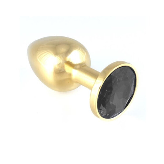 Анальная пробка из нержавеющей стали BONDAGE PLAY Butt plug 7,3 см, золото-черный