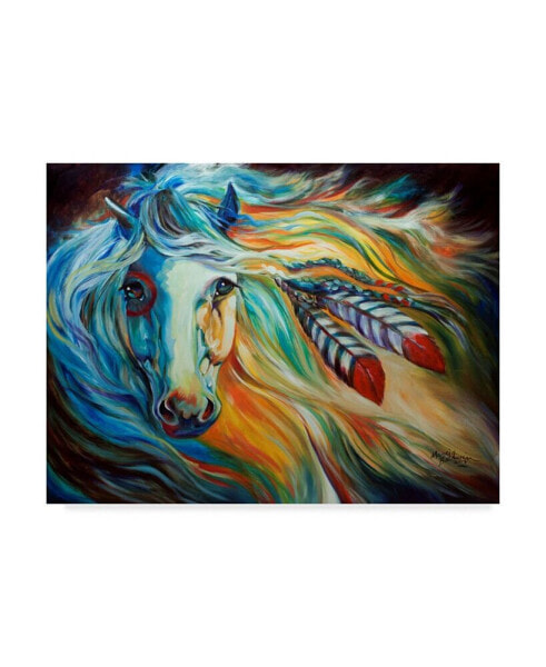 Marcia Baldwin 'Breaking Dawn Indian War Horse' Canvas Art - 47" x 35"