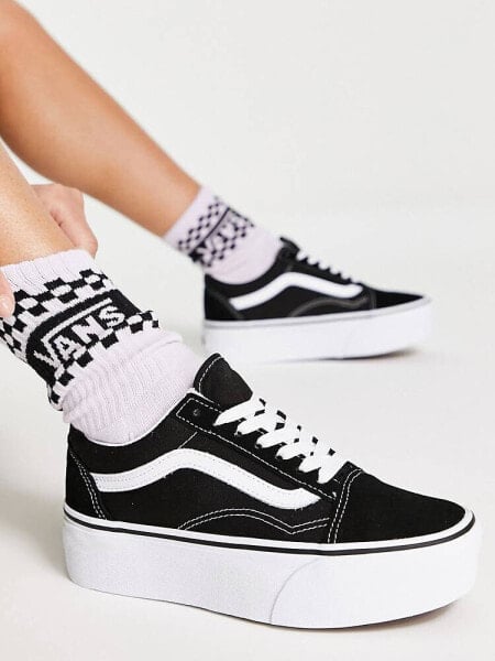 Vans Old Skool Stackform trainers in black and white