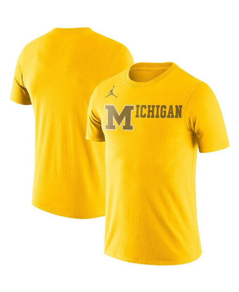 Men's Maize Michigan Wolverines Basketball Retro 2-Hit T-shirt