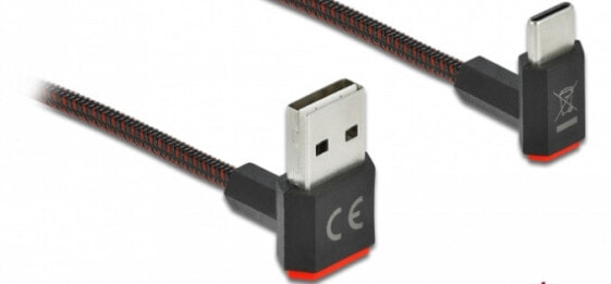 Кабель USB 2.0 Delock EASY-USB Type-A male - USB Type-C™ male, угловой, 1 м, черный