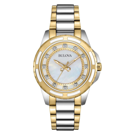 Bulova Ladies' Classic Diamond 3-Hand Quartz Stainless Steel Watch 12 Diamond...