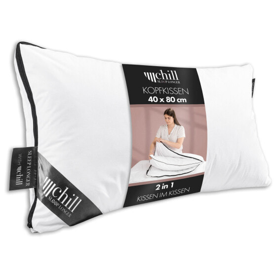 Подушка chill SLEEPLONGER 2 в 1, 40 х 80 см, Premium, розовая