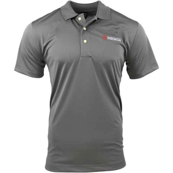 SHOEBACCA Solid Jersey Short Sleeve Polo Shirt Mens Grey Casual P39909-CHC-SB