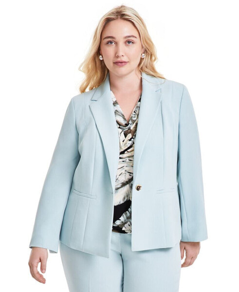 Plus Size One-Button Blazer