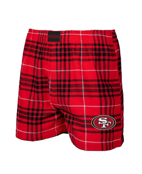 Men's Scarlet, Black San Francisco 49ers Concord Flannel Boxers