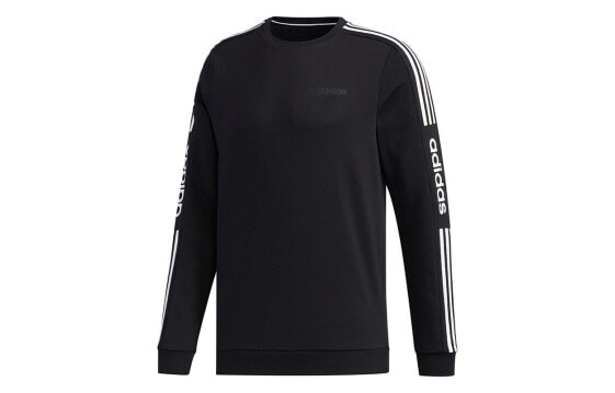 Толстовка мужская Adidas neo M ESNTL 3S SWT с логотипом, черного цвета