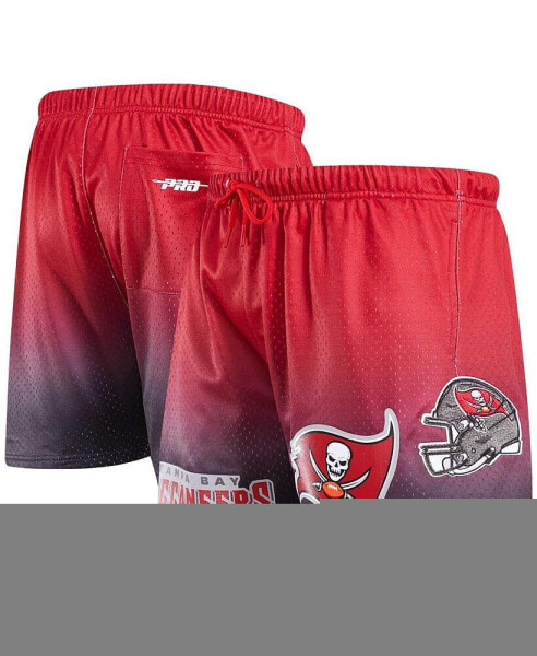 Men's Black, Red Tampa Bay Buccaneers Ombre Mesh Shorts