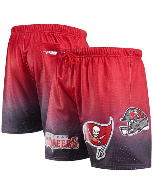 Men's Black, Red Tampa Bay Buccaneers Ombre Mesh Shorts