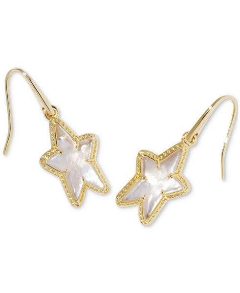 14k Gold-Plated Mother-of-Pearl Star Drop Earrings