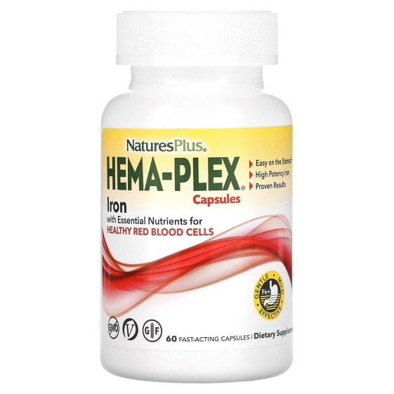Витамины для сердца и сосудов NaturesPlus Hema-Plex, 60 капсул быстрого действия
