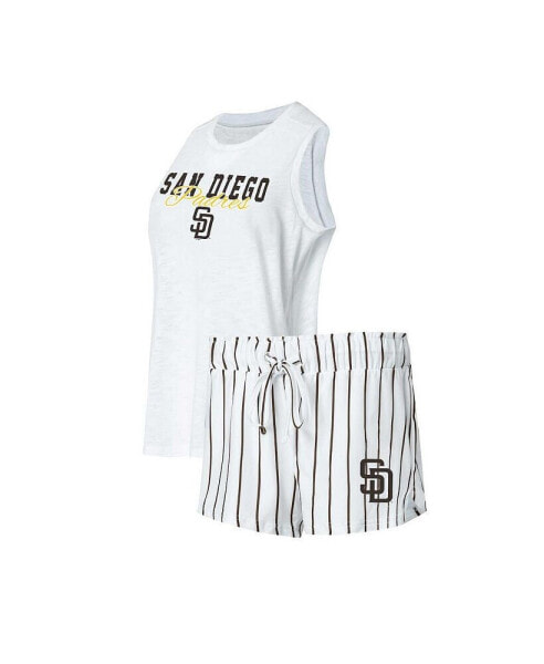 Пижама Concepts Sport White San Diego Padres Reel Pinstripe