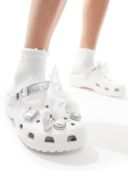 Crocs ASOS exclusive classic wedding clogs in white