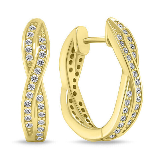 Серьги Brilio Silver Sparkling Zirconia Hoops