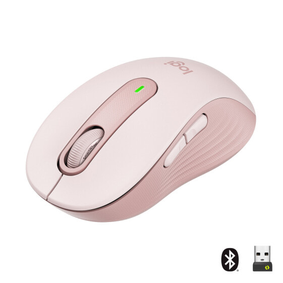 Logitech Signature M650 Wireless Mouse - Right-hand - Optical - RF Wireless + Bluetooth - 2000 DPI - Pink