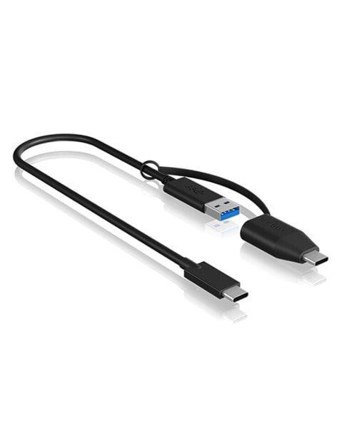 ICY BOX IB-CB033 - 0.35 m - USB C - USB A - USB 3.2 Gen 2 (3.1 Gen 2) - 10000 Mbit/s - Black