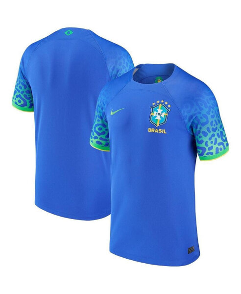Men's Blue Brazil National Team 2022, 23 Away Breathe Stadium Replica Blank Jersey