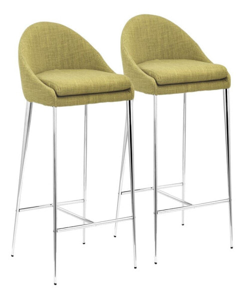 30" each, Set of 2 Steel, Polyester Reykjavik Slender Legs Counter Chair
