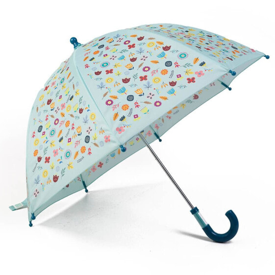 EUREKAKIDS Light blue children´s umbrella with flower print